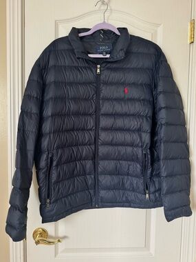 Polo Ralph Lauren Packable Down Puffer Jacket Navy Blue XXL Lightweight